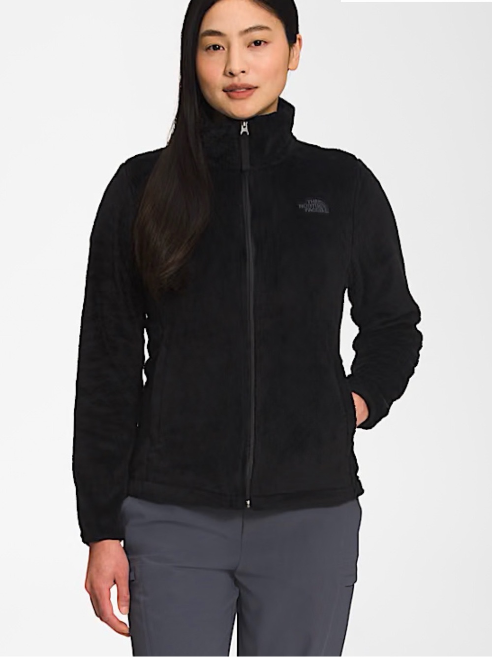 The North Face Plush Full-Zip Fleece Jacket in Black